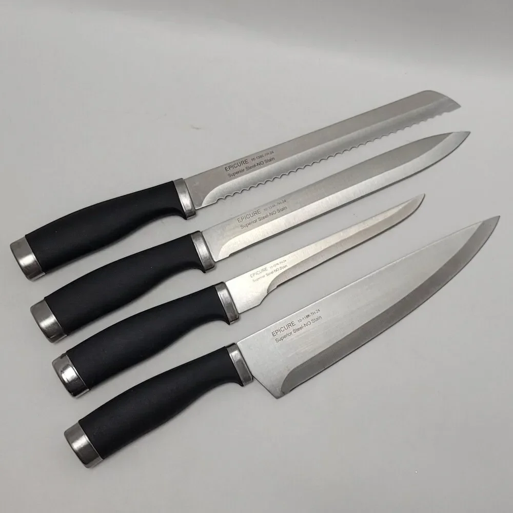 Hampton Forge Epicure Black Stainless Steel 15-Piece Knife Cutlery Block Set